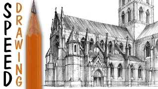 Gothic church - architecture drawing