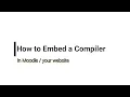 Malayalam How to embed a compiler to your Moodle website C Python Java HTML Ruby R etc