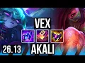 VEX vs AKALI MID Good KDA 5 EUW Diamond 26 13
