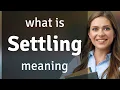 Settling what is SETTLING meaning