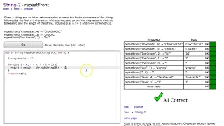 Codingbat - repeatFront Java