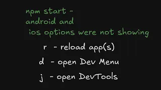 Fix npm start Not Showing a i in React Native CLI Run Android iOS Easily