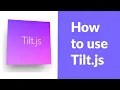 How to use tilt js 3D tilt effect implementation