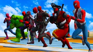 TEAM SPIDER-MAN & HULK VS TEAM DEADPOOL | RUNNING CHALLENGE