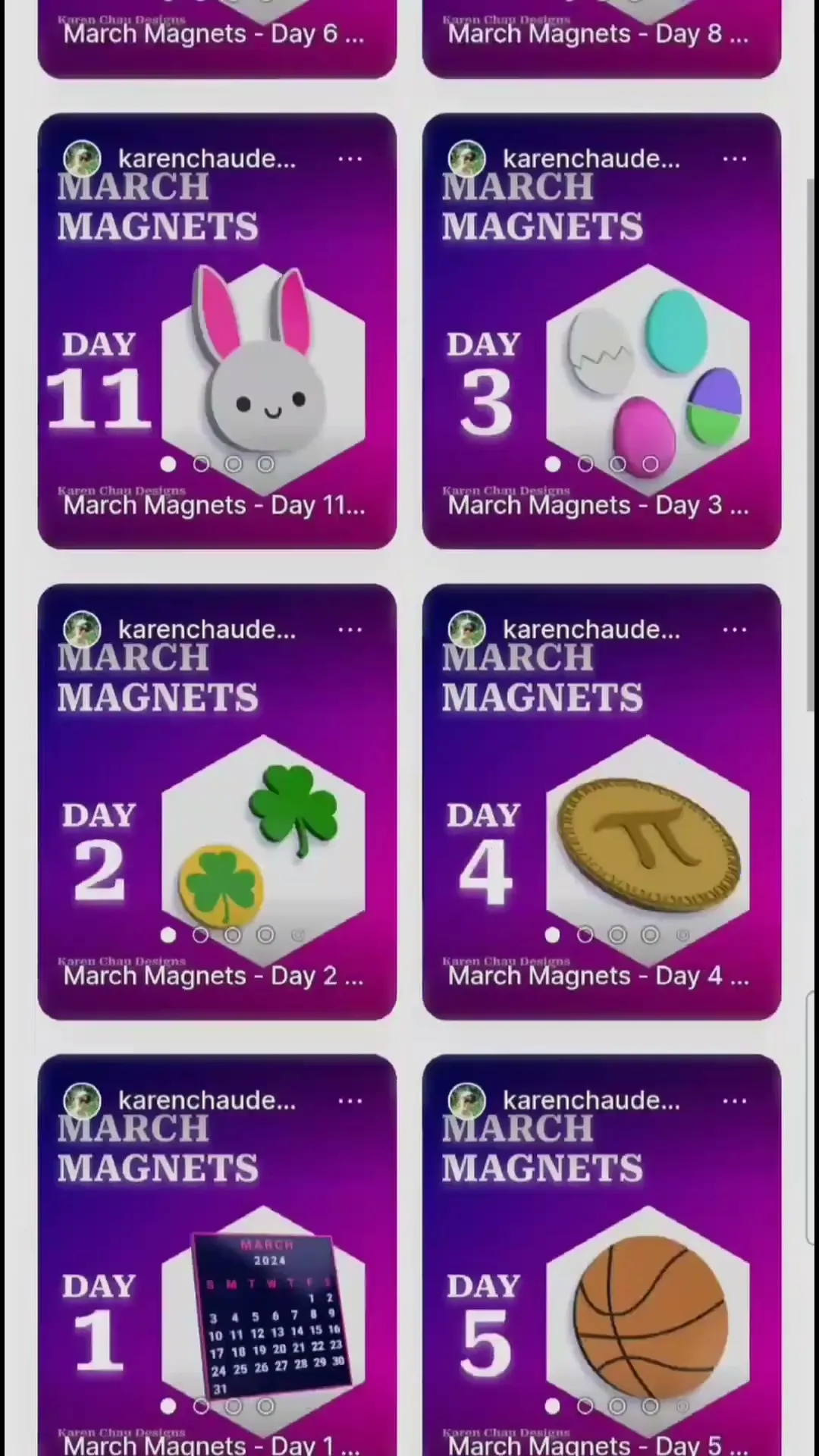 March Magnets - Day 1 #marchmagnets | March 2024 calendar