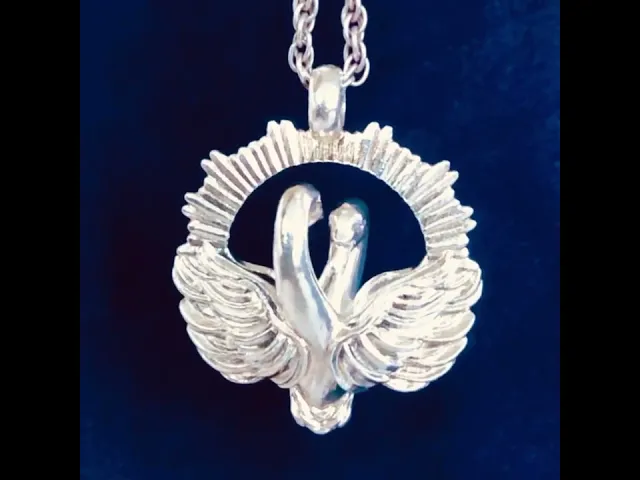 Romantic Swan Couple in Sunset Necklace Pendant Jewelry Gift video thumbnail