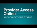 Provider Access Online Authorizations Status