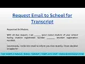 Request Email to School for Transcript - Sample Email to Request Transcript from School
