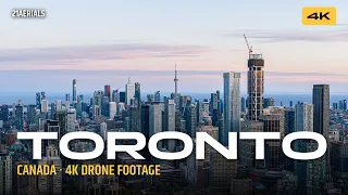 Toronto, Canada 🇨🇦 4K Aerial Stock Footage: Skyline, CN Tower & Waterfront [Day to Night]