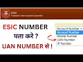 ESIC Number Search By UAN Number
