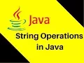 9 1 String Operations in Java Tutorial Lecture