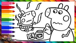 Draw and Color Peppa Pig Changing Baby Evie’s Diaper 🐷🍼💩🤢 Drawings for Kids