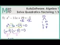 KutaSoftware Algebra 1 - Solving Quadratics By Factoring Part 1