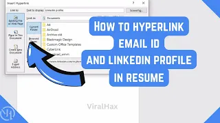 How to Hyperlink Linkedin Profile in Resume Hyperlink Email in Resume