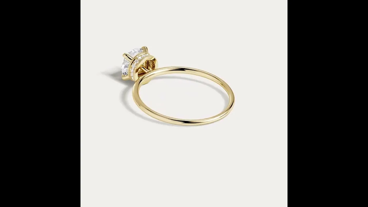 Liana丨Hidden Halo 1CT Round Lab Diamond Ring With Basket Setting