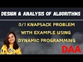 Knapsack Algorithm with Example using Dynamic Programming L-18 DAA