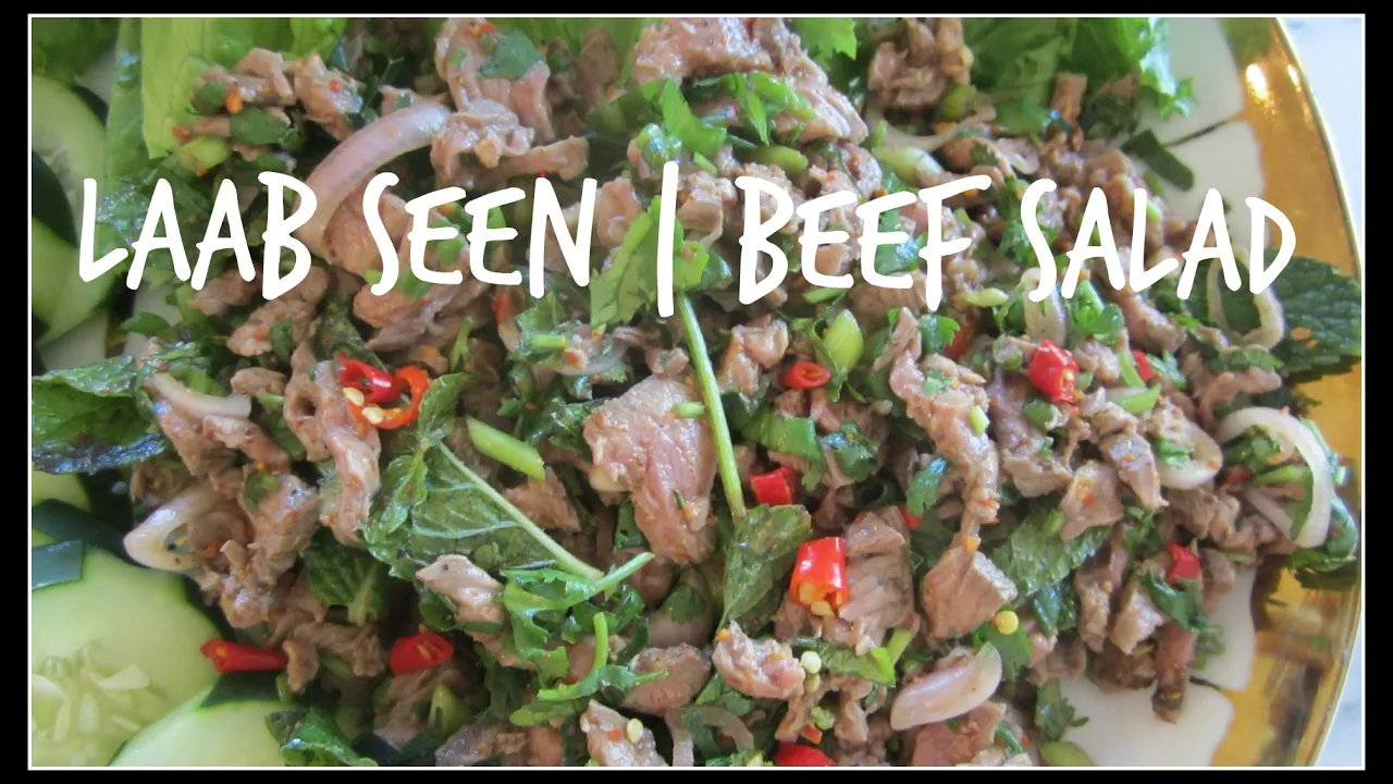 How to make LAAB SEEN | BEEF SALAD | House of X Tia | #laofood #laos