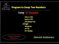 Java Program to Swap Two Numbers using Temporary variable or 3rd variable - Ramesh Kodumuru