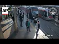Download Lagu Moment when security guard saves woman from oncoming tram in Turkey