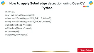 How to apply Sobel edge detection using OpenCV Python