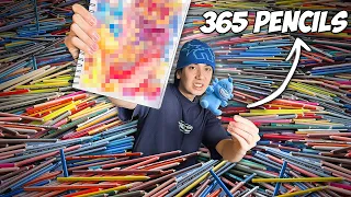 I Used 365 PENCILS in 1 Drawing... 👀 🎨 (Giveaway)