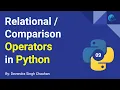 Relational Operator Comparison Operators Scripting Language Python By Devendra Singh Chauhan