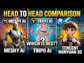 I MESHY AI VS TRIPO AI VS HUNYAN 3D I Best Free Ai Modeling Software