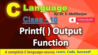 Class - 10 printf Function in C Output in C Programming Explained with Examples