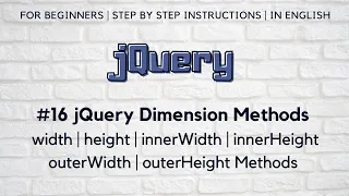 jQuery Dimension Methods width height innerWidth innerHeight outerWidth outerHeight