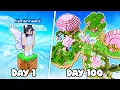 100 Days As a FAIRY in Minecraft ONE BLOCK
