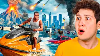 SOBREVIVÍ a TODOS los DESASTRES NATURALES en GTA 5! 🌊🌋 (Mods)