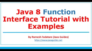 Java 8 Function Interface Tutorial with Examples Lambda Expression