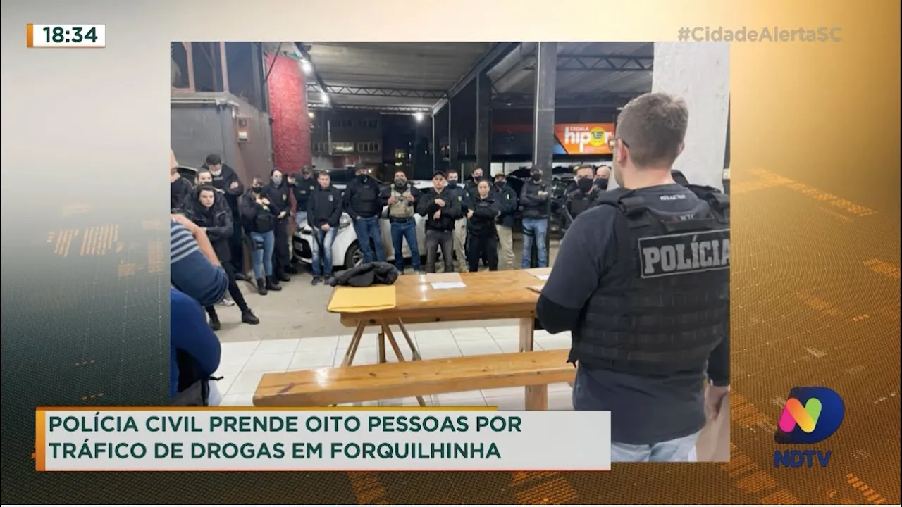 Polícia Civil prende oito pessoas por tráfico de drogas em Forquilhinha