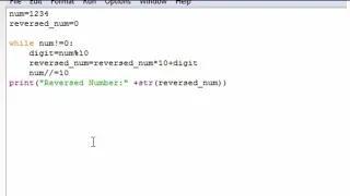 python program to reverse a number using while loop