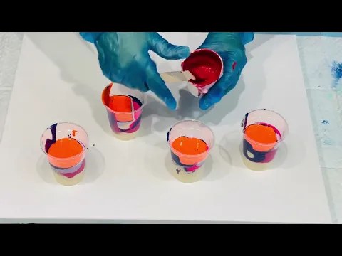 Download MP3 It’s Very unique~ 🤩 FLIPPING CUPS FOR MAGICAL EFFECTS AND COLOUR ~ Acrylic pouring Fluid Art joy