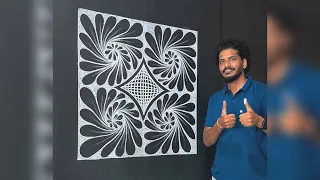 Flowers Design on Blackboard || Line Art || Tutorial 