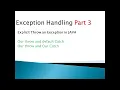Explicit throw an Exception in Java - Exception Handling