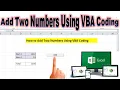 Add Two Numbers Using VBA Coding in MS Excel Learn VBA Add 2 Numbers Excel Hindi