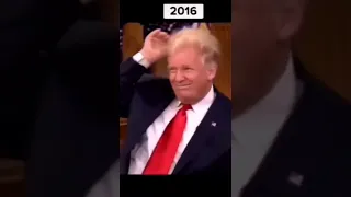 الرياح تطير شعر ترامب وتبين صلعته 