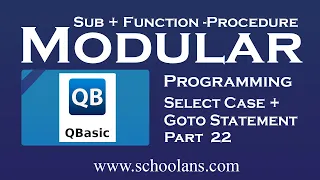 Modular Programming in QBASIC Part 22 Select case and goto statement see computer science