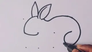 How to draw Rabbit drawing from dots Rabbit drawing easy step by step