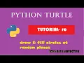 PYTHON TURTLE TUTORIAL PROGRAM - 10 DRAW CIRCLES AT RANDOM PLACES