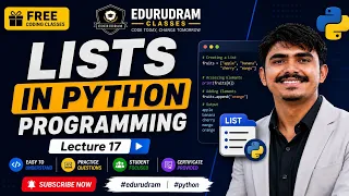 Lists in Python Programming Lecture 17 Free Coding Classes