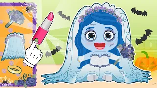 BABY LILY Dresses up with a Corpse Bride Costume for Halloween