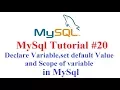 MySql Tutorial Declare a variable Set default value and Scope of the variable