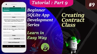 SQLite Course for Beginners in Android Creating Contract Class in Android Part 9