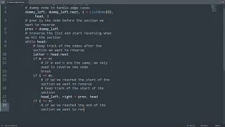 Leetcode 92 Reverse Linked List II in Python Python Leetcode Python Coding Tutorial ASMR