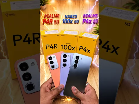 Realme P4x 5G vs Narzo 100x 5G vs Realme P4R 5G - 3 Best Budget Phones of Realme #shorts