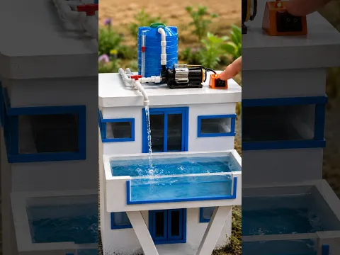 How I Made a Working Water Tank & Pump for My Mini House #vfuho #howto #house