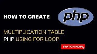 how to create multiplication table php using loop